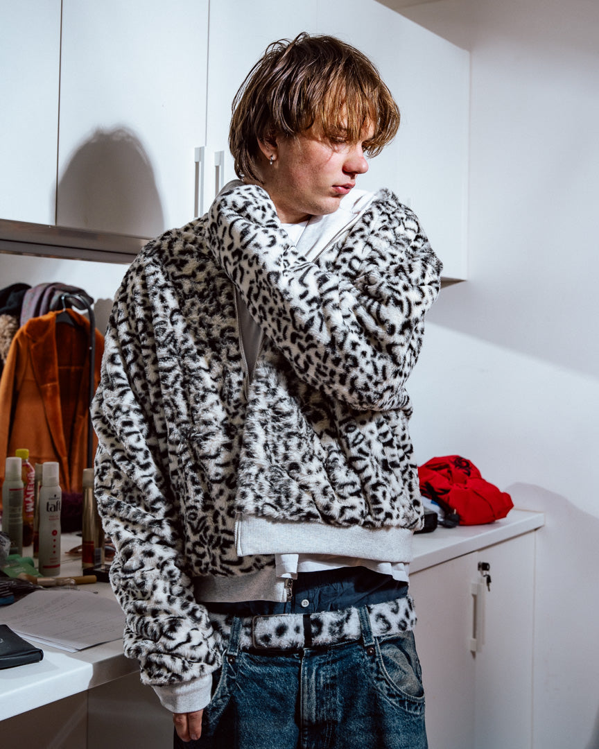 Reversible leopard hoodie