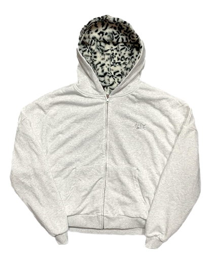 Reversible leopard hoodie